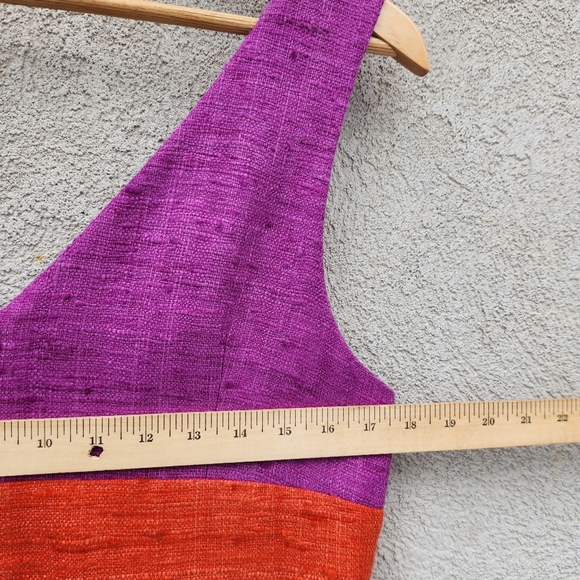 TRINA TURK Women's Dress Size 10 Purple 100% Silk Lined Tweed Glam Party - Picture 7 of 11